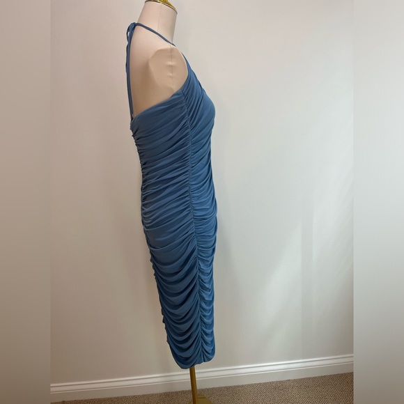 Zeynep Arcay Jersey Ruched Midi Dress in Blue - Picture 8 of 14